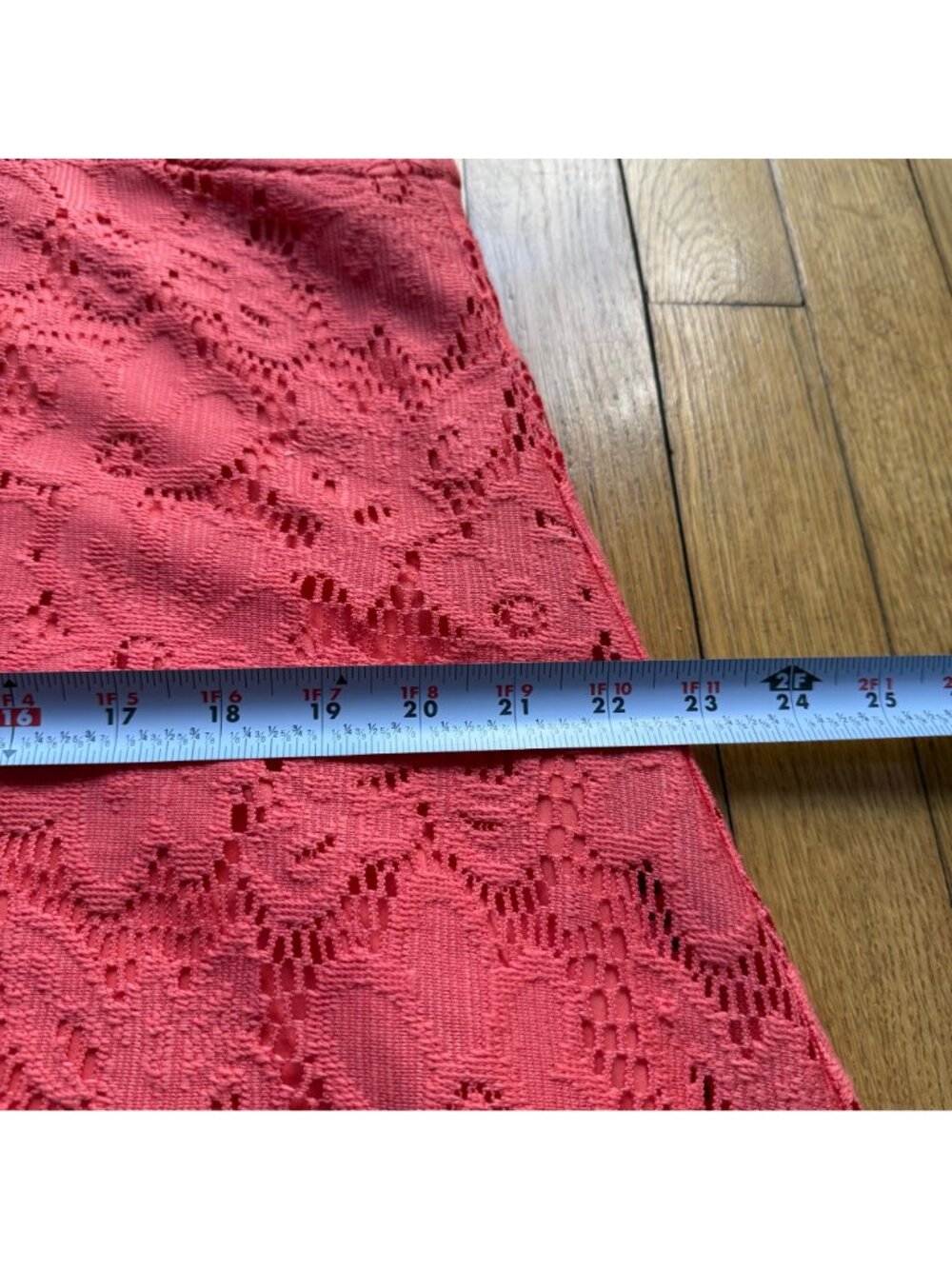 Donna Morgan Size 6 Coral Pink Sleeveless Tent Lace Overlay Trapeze Mini Dress - Picture 12 of 15